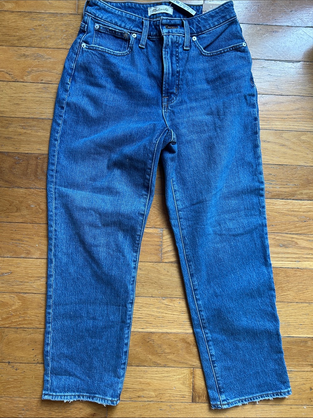 NWT Madewell Curvy Perfect Vintage Straight Jeans 27P Mid Wash